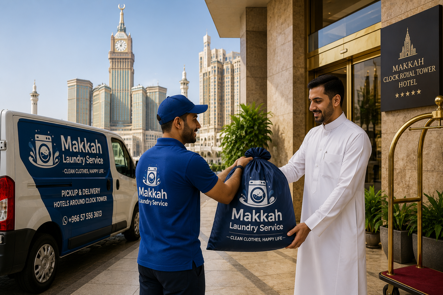 Laundry pickup and delivery in Makkah