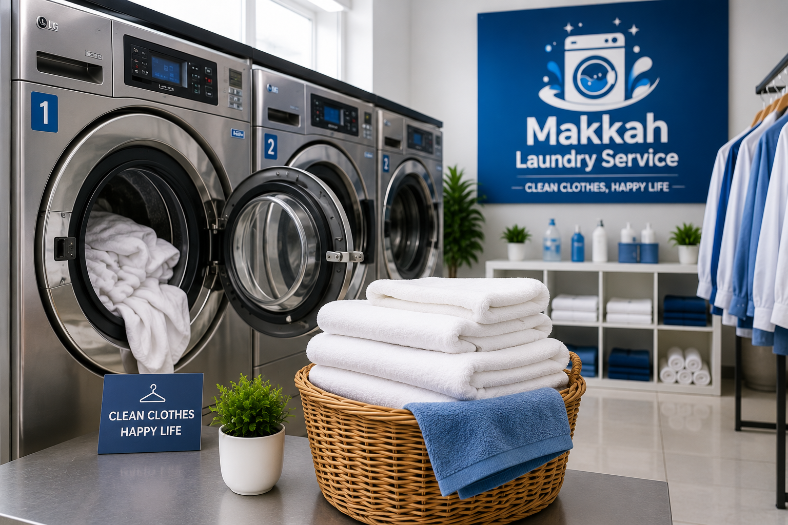 Laundry washing service in Makkah